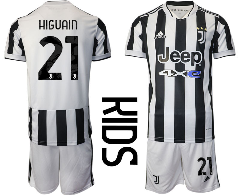 Youth 2021-2022 Club Juventus home white #21 Adidas Soccer Jersey